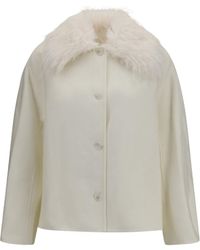 Loulou de Saison - Rafe Jacket Faux-Fur Collar Ivory - Lyst