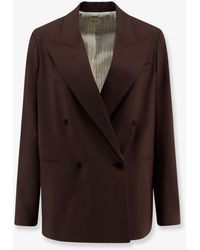 Alysi - Double-Breasted Stretch Virgin Wool Blazer - Lyst