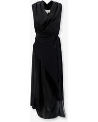 Maison Margiela - Draped Wrap-Style Midi Dress - Lyst