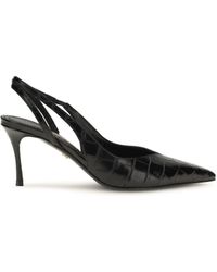 Ferragamo - Crocodile-Effect Leather Slingback Pumps Nero - Lyst