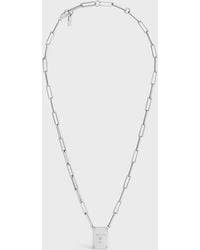 Celine - Triomphe Tag Necklace - Lyst