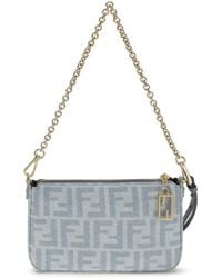 Fendi - Denim Baguette Clutch - Lyst
