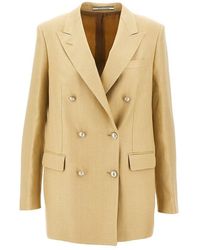 Tagliatore - 'Jasmine' Double-Breasted Linen Jacket - Lyst