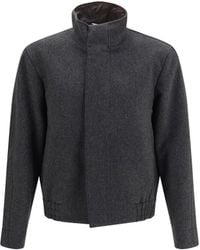 Lardini - Wool Bomber Jacket - Lyst