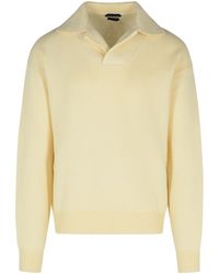 Tom Ford - Cream Cashmere Blend Sweater - Lyst
