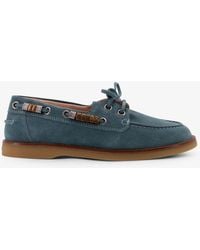 Pinko - Grace Suede Loafers With Metal Lettering Logo - Lyst