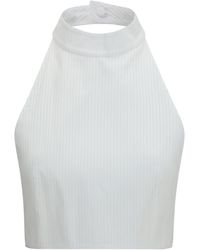 Alaïa - Alaïa Cotton Poplin Plastron Top - Lyst