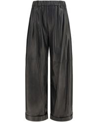 Brunello Cucinelli - Baggy Nappa Leather Pants - Lyst