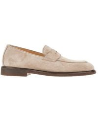 Brunello Cucinelli - Suede Leather Penny Loafers - Lyst