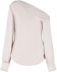 Jonathan Simkhai - 'Alice' One-Shoulder Top Ivory Acetate Blend - Lyst