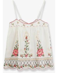 FARM Rio - Top Embroidered Linen And Viscose - Lyst