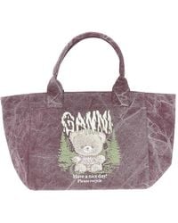 Ganni - 'Forest Teddy' Large Tote Bag - Lyst