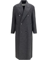 Ami Paris - Long Double-Breasted Wool Coat - Lyst