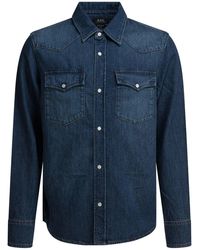A.P.C. - Western Denim Shirt - Lyst