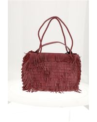 VISONA - Nappa Shoulder Bag Vino - Lyst