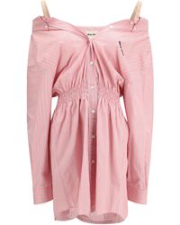 Miu Miu - Short Striped Dress - Lyst