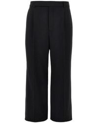 Saint Laurent - Wool Grain De Poudre Pants - Lyst