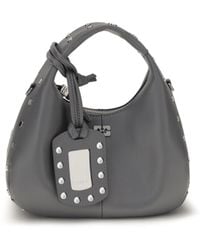 Ganni - Mini Studded Hobo Handbag Quiet Shade - Lyst