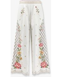 FARM Rio - Wide-Leg Linen-Blend Trousers - Lyst