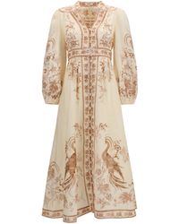 Zimmermann - Indra Plunge Floral Dress - Lyst