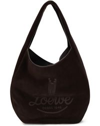 Loewe - Roomy Suede Calfskin Hobo Shoulder Bag - Lyst