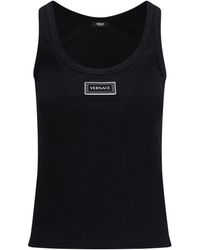 Versace - Ribbed Sleeveless Top - Lyst