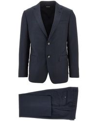 ZEGNA - Wool Canvas Tailored Suit - Lyst