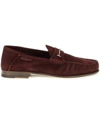 Tom Ford - Suede Leather T-Strap Loafers - Lyst