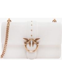 Pinko - Leather Shoulder Bag With Love Birds Buckle - Lyst