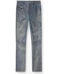 DIESEL - P-Vyll-Qmbw Leather Trousers - Lyst