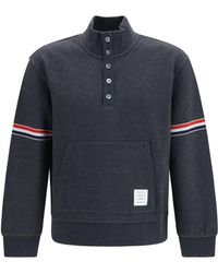 Thom Browne - Loopback Cotton Piqué Sweater Charcoal - Lyst