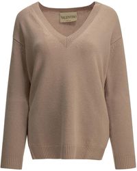 Valentino - V-Neck Cashmere Sweater - Lyst