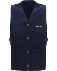 Miu Miu - Cashmere Cardigan Vest - Lyst