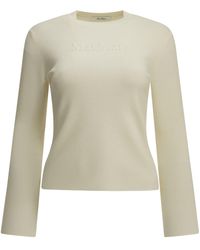Max Mara - Round-Neck T-Shirt Made Of Virgin Wool - Lyst