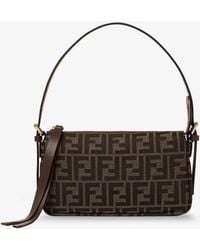 Fendi - Zip Top Small Ff Zucca Fabric Shoulder Bag - Lyst