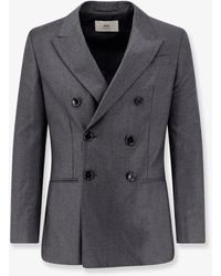 Ami Paris - Double-Breasted Virgin Wool Blazer - Lyst