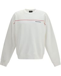 DSquared² - Cotton Crew Neck Sweatshirt With Logo Print - Lyst