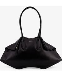 McQueen - Manta Leather Shoulder Bag With All-Over Metal Details - Lyst