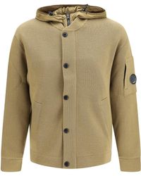 C.P. Company - Reversible Merino Wool Cardigan Ermine - Lyst