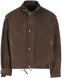 Salvatore Santoro - Rich Suede Jacket With Grained Leather Accents And Tailored Features - Lyst