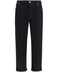 Brunello Cucinelli - Garment-Dyed Denim Pants Nero - Lyst