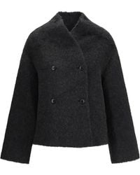 Loulou de Saison - Wes Double Breasted Alpaca Jacket Anthracite - Lyst