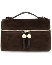 Tory Burch - Romy Slim Suede Top Handle Bag Dark Cocoa - Lyst