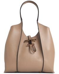 Tod's - Small Leather 'T Timeless' Shopping Bag - Lyst