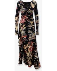 Etro - Stretch Viscose Long Dress - Lyst