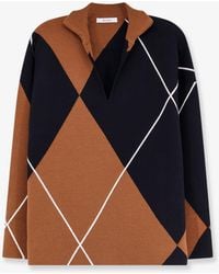 Max Mara - Mxmsala Argyle Pattern Virgin Wool Sweater - Lyst
