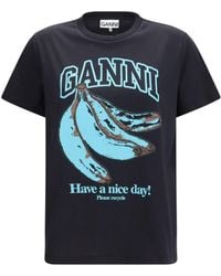 Ganni - Banana Cotton T-Shirt - Lyst