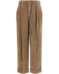 Brunello Cucinelli - Elasticated Viscose And Cashmere Pants - Lyst