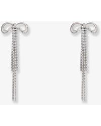 Self-Portrait - Double Crystal Bow Earrings - Lyst