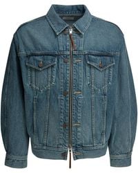 Celine - Zippered Denim Jacket Light - Lyst